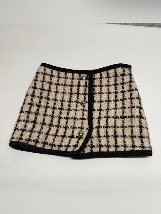 Miu Miu Dresses & Skirts - Miu Miu Black and Cream Bouclé Check Mini Skirt size 36